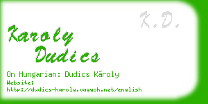 karoly dudics business card