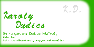 karoly dudics business card